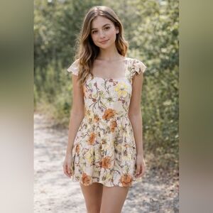 Lottie & Holly BOG Collective Band Of The Free Floral Mini Dress Size Medium
